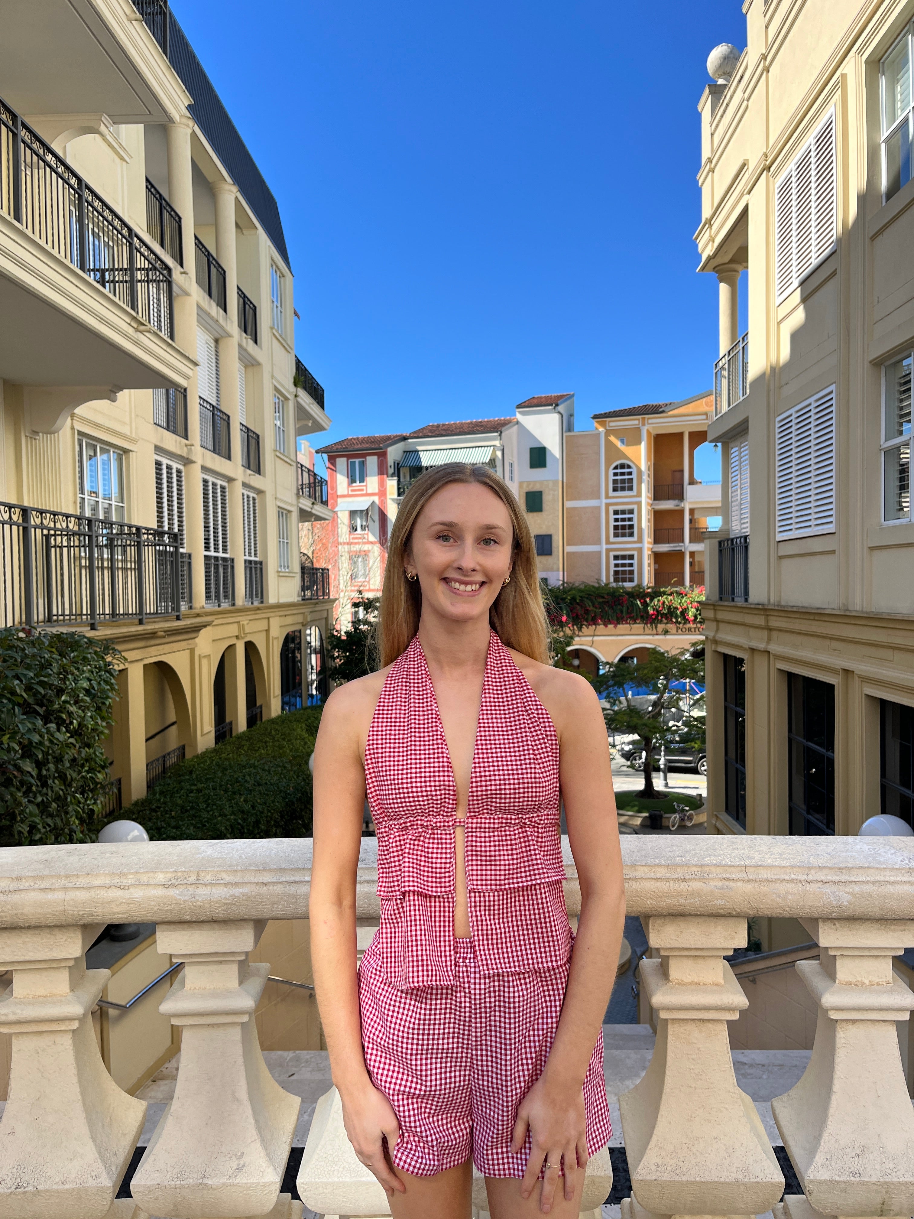 Jasmine Top - Red Gingham